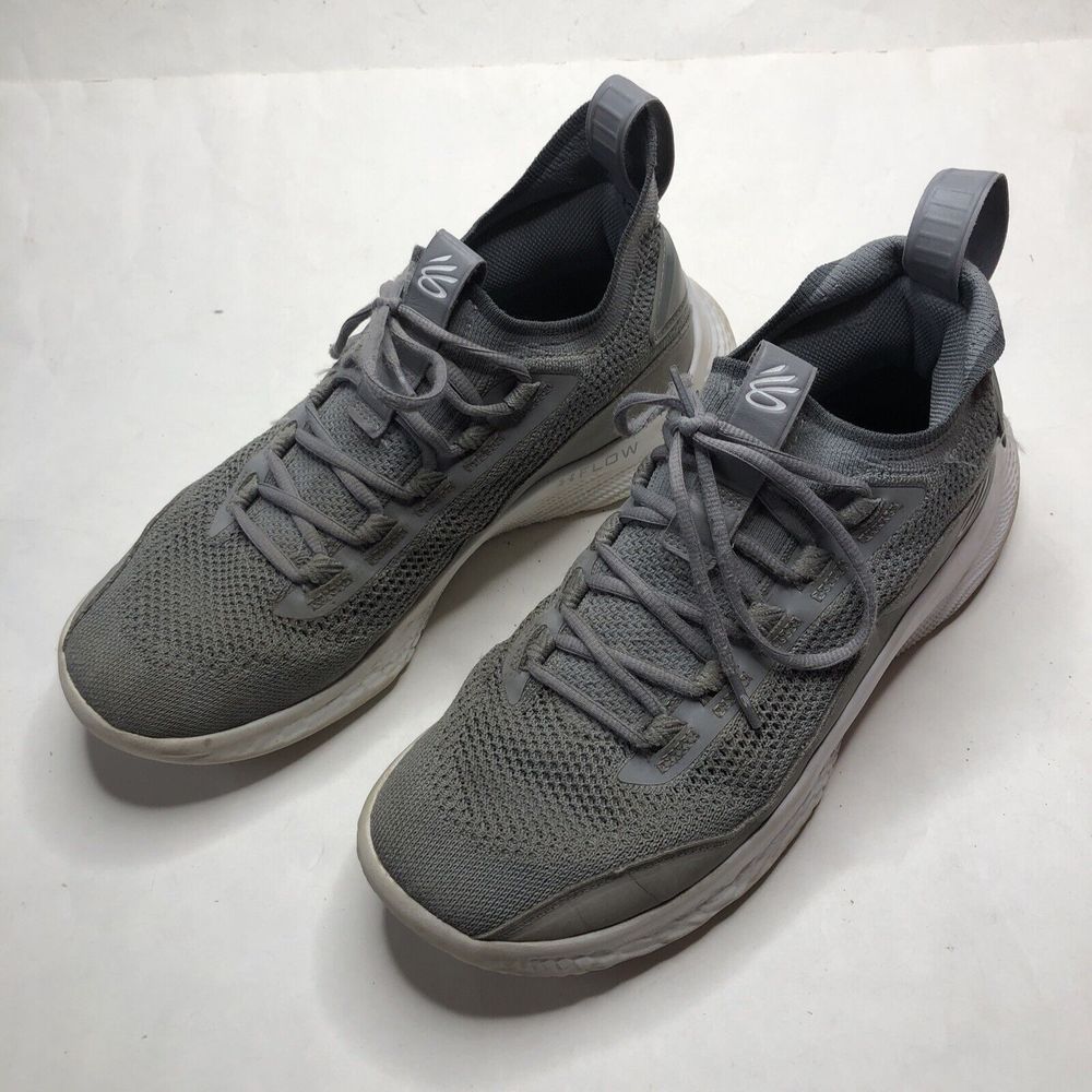 Under Armour Curry Shoes Gray Shine Flow 3024031-100 Sneakers Men 11.5 Women 13